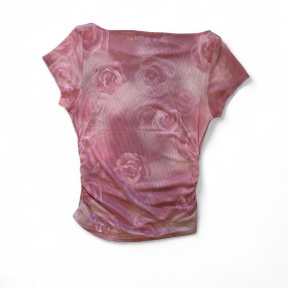 Madden Girl roses sheer top in size Small. New! - Picture 6 of 6